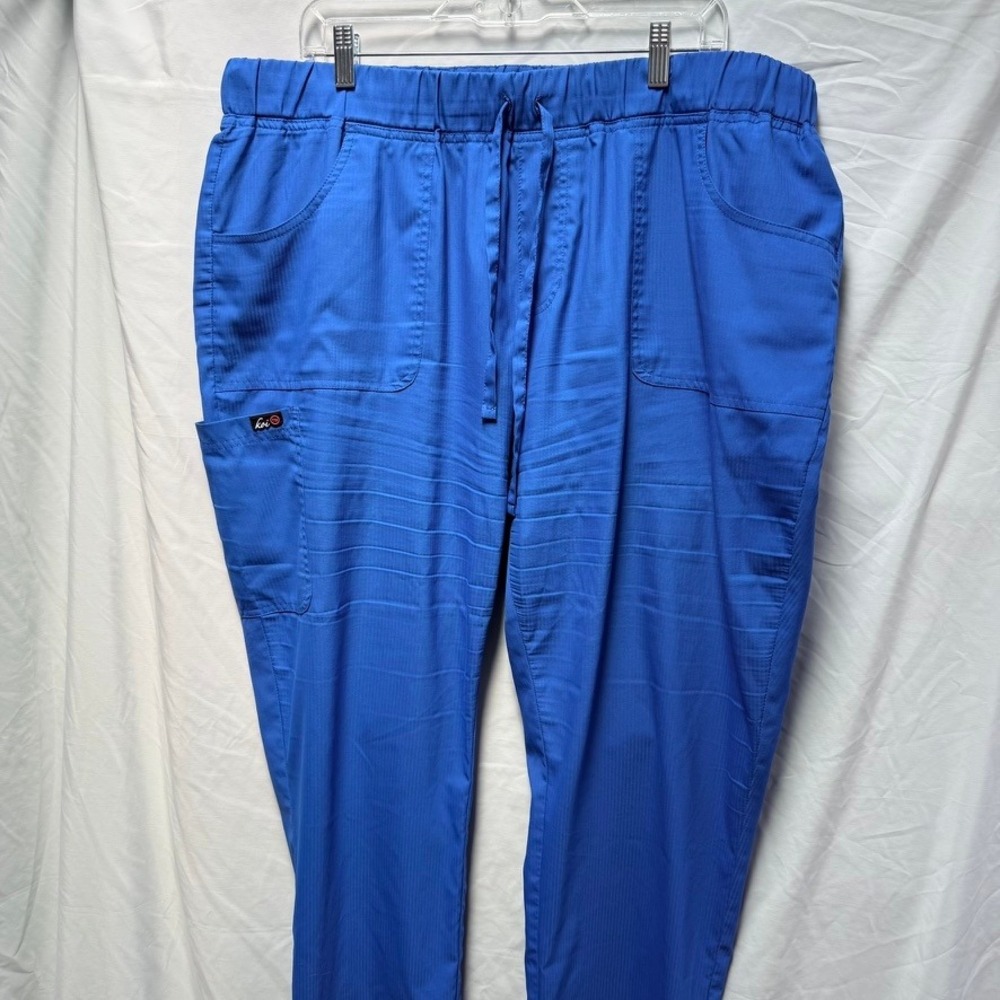 Koi Lite Peace Royal Blue Scrub Pants Womens 2X Regular Slim Fit Cargo 742
